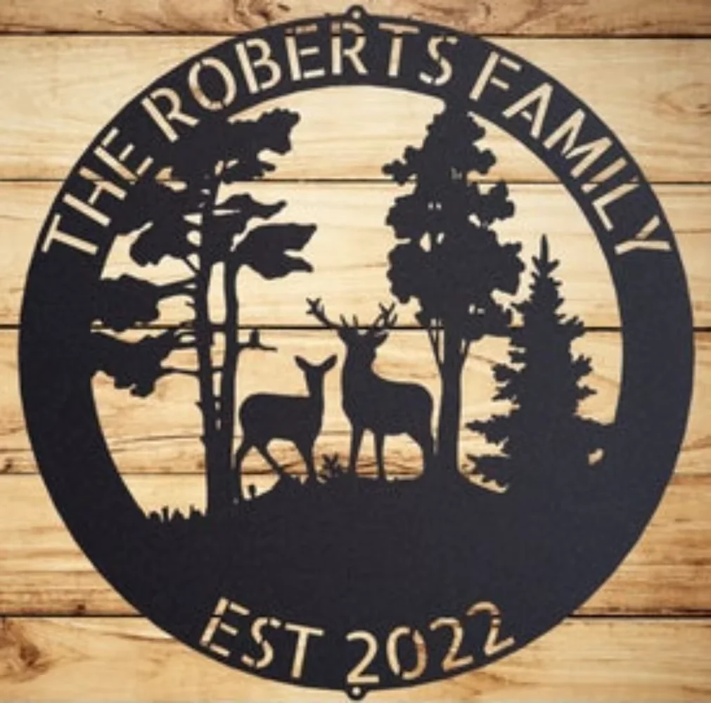 Letrero de cabina de Metal de  - Outdoor Hunting Names reseña y precio